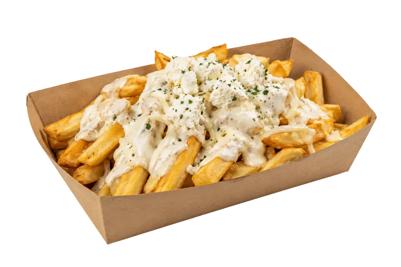 Frites gratinées au gruyère ou au cheddar